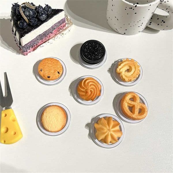 Ins Cartoon 3D Cookies Magnetic Phone Grip For iPhone 16 Pro 15 14 Finger Bracket Holder Y251129