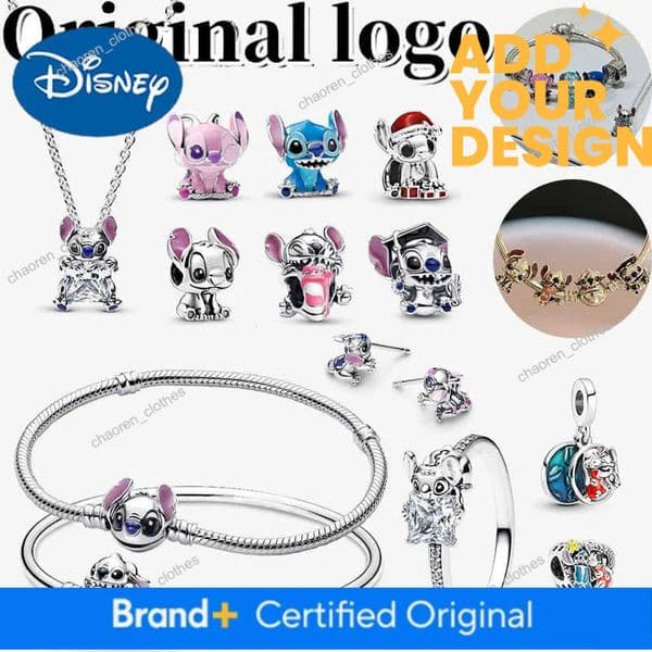 Disney custom 2026 New Charm Fashion Stitch Series Pendants Earrings Ring Bracelet Original Fit Brand Bead DIY Jewelry Accessories W20250704