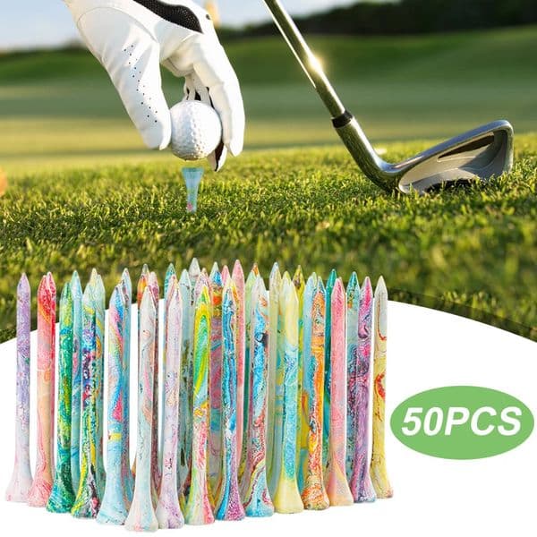 50Pcs Golf Wood Tees Mixed Color Tee Wooden Supplies Accessories Colorful Ball Holder 251129
