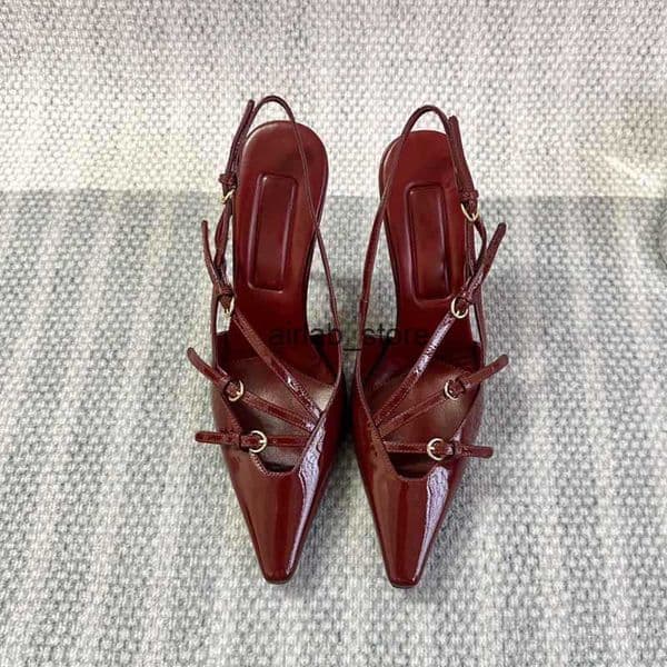 Cowhide Leather Pointed Toe Heels 5cm u0026 10cm High Heels for Women Elegant Party Shoes Q251129