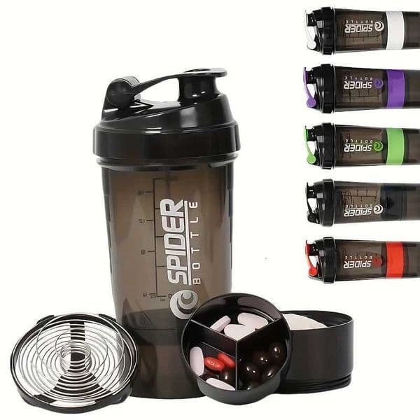Sport Water Bottle Portable Protein Shake Cup 3 Layers Shake Cup with Measurement Marking Gym Fitness Protein Shake BottleT251129