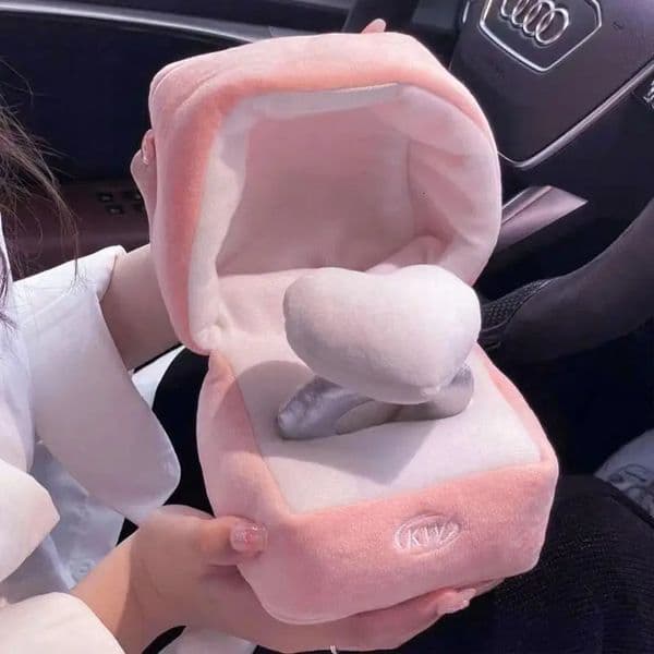 Creative Ring Plush Toy Simulation Love Diamond Ring Box Case Plushies Doll Kawaii Stuffed Cute Soft Toys for Girlfriend Gifts 251129