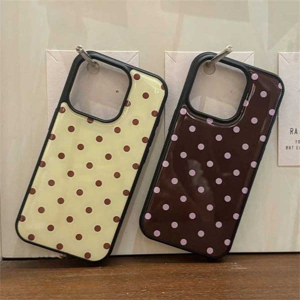Aesthetics Double Color Polka Dot Phone Case For iPhone 17 16 15 14 13 12 11 Pro Max Plus Jelly Cases Shockproof Bumper Cover H251129