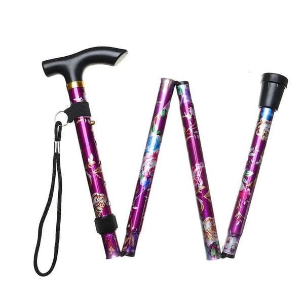 Lightweight Aluminum Alloy Made Elderly Care Gift Hiking Poles Telescopic Walking Cane Folding Trekking Stick Non-slip Crutches X251128 Z260508