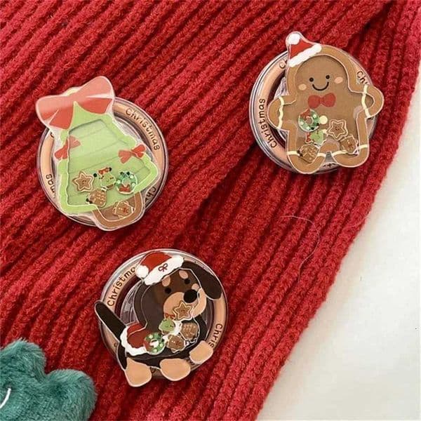 Korean Quicksand Christmas Tree Magnetic Holder Grip Tok Griptok Phone Holder Stand port For iPhone For Pad Smart Tok Y251129