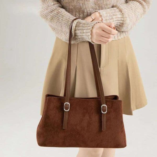 Winter Suede Leather Commuter Shoulder For Women Luxury Designer Handbags Causal Tote Bags Large Capacity Underarm Bag St251129