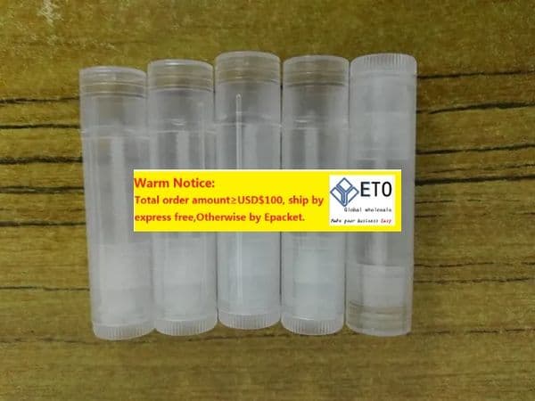 wholesale 1000pcs Free Shipping 5g Empty Clear LIP BALM Tubes Containers Transparent Lipstick fashion Cool Lip Tubes Refillable Bottles ZZ