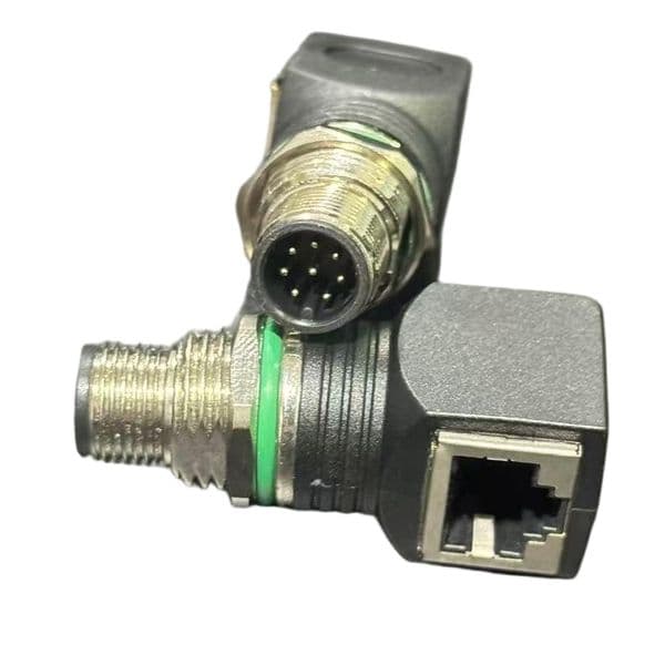 Ethernet Adaptor connector Compatible with Standardized A Code 8 pins male Connection from M12 Pin to RJ45 Plug | Pack of 8 pcs (side insertion) 0.25mm2 cable