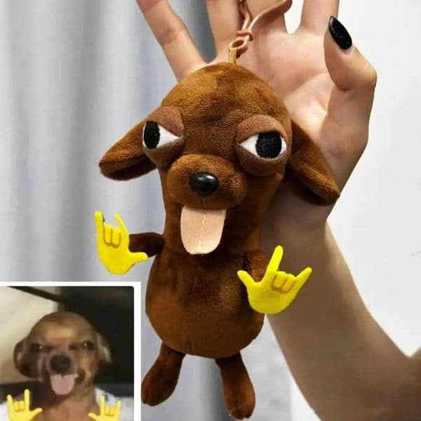Chihuahua Deerhound Plush Doll Bag Pendant Toy Keychain Godgwawa Simulation Stuffed Animal Kawaii Keychain Gift For Kids Y251129
