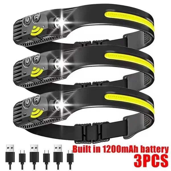 USB Rechargeable LED Sensor Headlamp COB Headlight Head Torch Work Light Waterproof Headlamp For Outdoor Fishing Camping LanternW251129