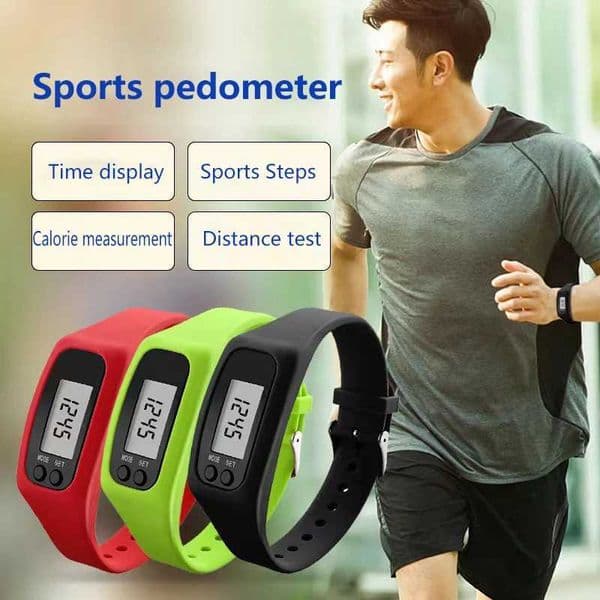 LED Pedometer Bracelet Step Counter Watch 12/24H Time Display Step Counter Watch Silicone Step Tracker Fitness WatchW251129