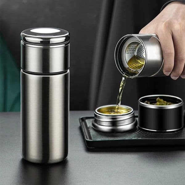 420ml Double Stainless Steel 304 Tea Vacuum Flask With Filter Leak-Proof Business Style Thermos Mug Thermal Water Bottle Tumbler 251129