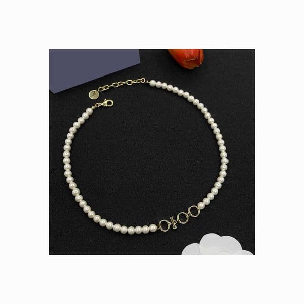 Designer Necklace Classics Pearl Choker Women Gold-Plating Letter Pendant Necklace Designer Fashionable Jewelry