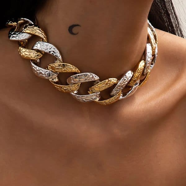 Punk Exaggerated Large CCB Chain Necklace Women Retro Gothic Steam Chunky Thick Clavicle Necklaces Fashion Glamour Girl Jewelry 251126