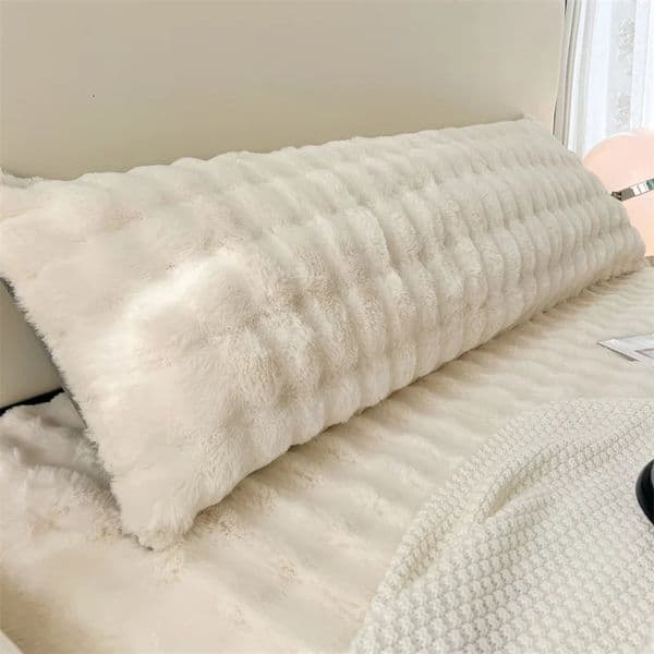 1pc solid-color plush pillow long pillowcase decorative pillowcase without core soft and comfortable fabric 251128