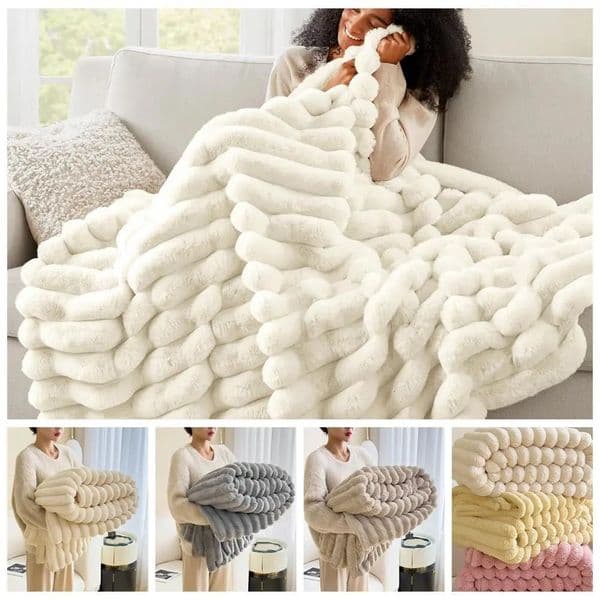 Cotton Warm Blanket Spandex Solid Color Throw Blanket Double Sided Ultra Soft Plush Striped Blankets Home Office 251128