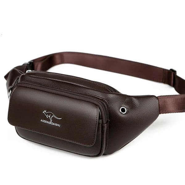 waist bag mens leather Fanny chest casual belt sling horizontal abdominal Heupta 250428