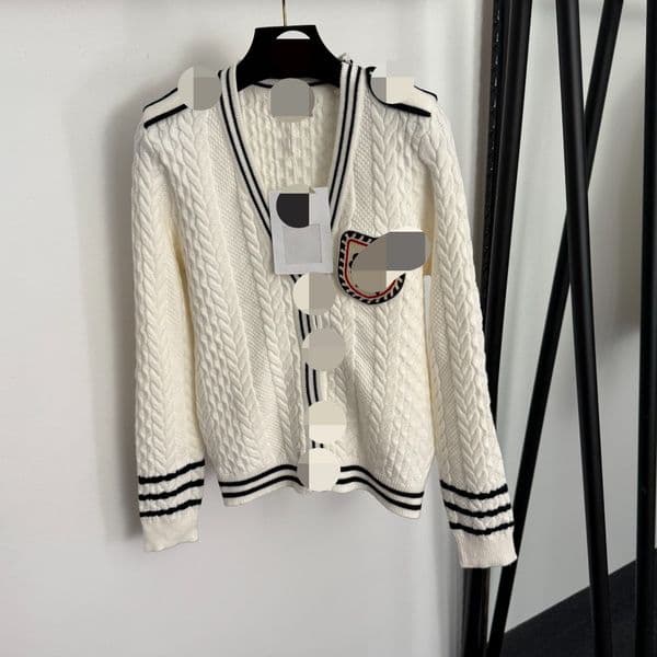 1021 2025 Runway Autumn Brand SAme Style Sweater White Long Sleeve V Neck Fashion Clothes High Quality Womens 20257956