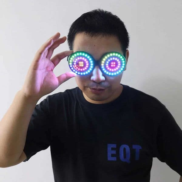 High quality USB charging LED glasses light up goggles rainbow full-color spectrum Rave Eye clothing nightclub party T250122