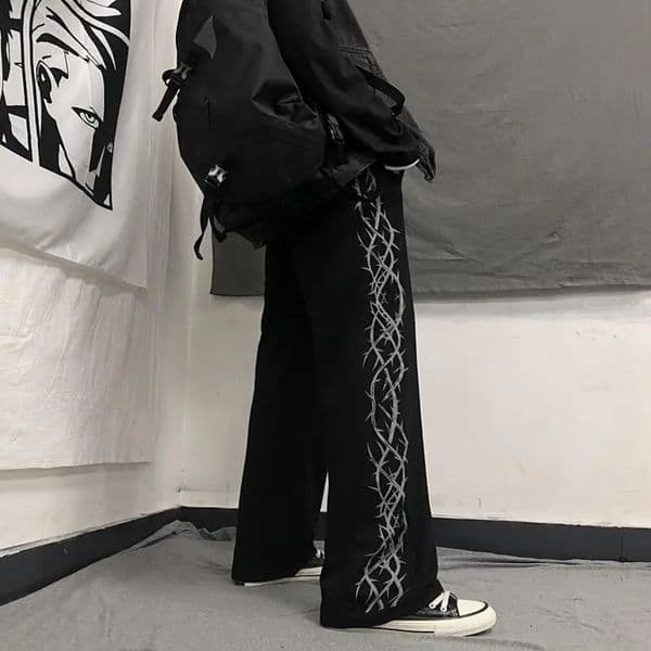 Japanese Y2k Oversize Graphic Wide Sweatpants Men Streetwear Print Casual Track Pants Male Sport Straight Trousers 250109