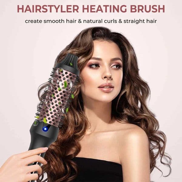 Heated Curling Iron Brush Thermal Brush 32mm Round Brush Ceramic Hair Curler Roller Volumizing Brush 400F Styling Tools Z250122