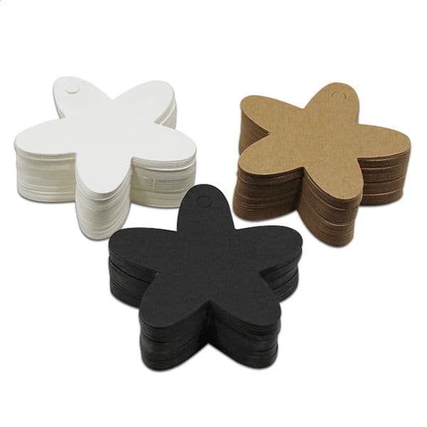 6*6cm Stapelia Shape Kraft Paper Label Wedding Party Gift Greeting Card Tags Label Luggage Price Hang Tag Blank DIY Decoration 250120