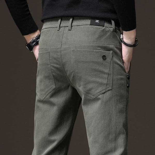 2025 Spring Autumn Highend Denim Mens Casual Pants Slim Straight Korean Trend Business Trousers Clothes 250121BANJIA