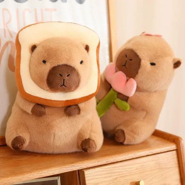 Kawaii Anime Bread Plush Toy Creative Stuffed Animals Capybara Toast Doll Girl Birthday Toys Girlfriend Cute Gift 250109 W260306