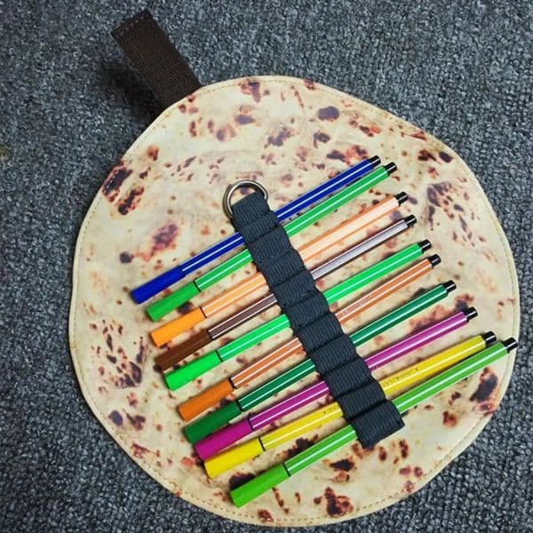 Roll-up Pencil Bags Pen Bag Funny Tortilla Roll Pencil Case Holder Pencil Case Aesthetic Roll Up Storage Bag School Supplies 250121BJ