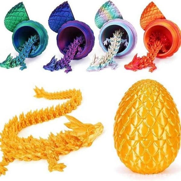 3D Printed Dragon Eggs Room Decor Collect Statues Home Decoration Fully Articulated Crystal Dragon Figurine Offices Accessories Z250220