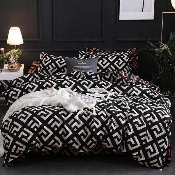 Designer Luxury Black Bedding Comforter With Case Full Size Linen Duvet Cover Set Queen/King Double art Single Bed X250203 Free Shipping