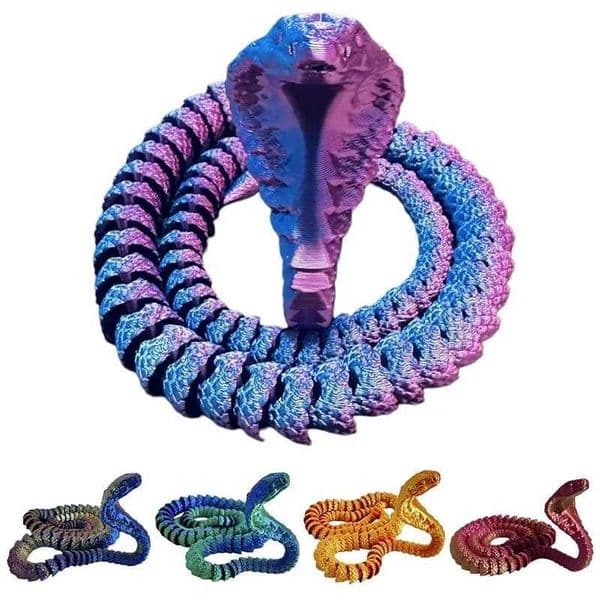 3D Printed Snake Fidget Toys Crystal Dragon Flexible Joints Executive Desk Toys Home Office Decor Perfect Gifts for Kids Z250118