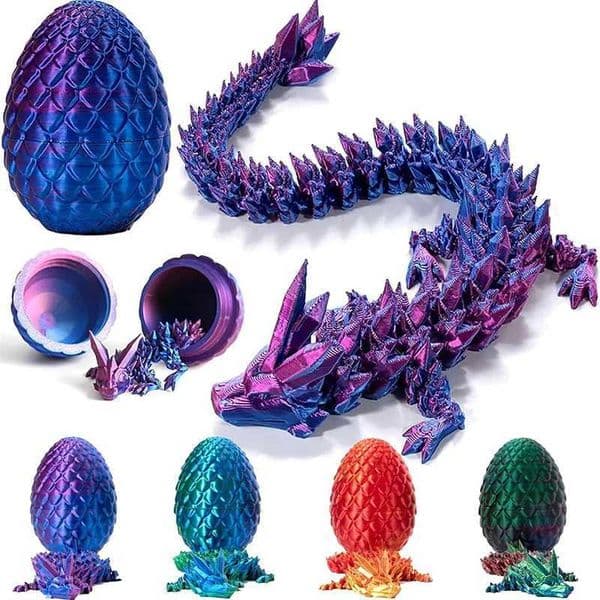 Metal Fidget Toy 3D Printed Rotatable Articulated Dragons fidget cube Western Sle Crystal Dragon Egg Home Office Desktop Craft Ornament Festive Gift Edc