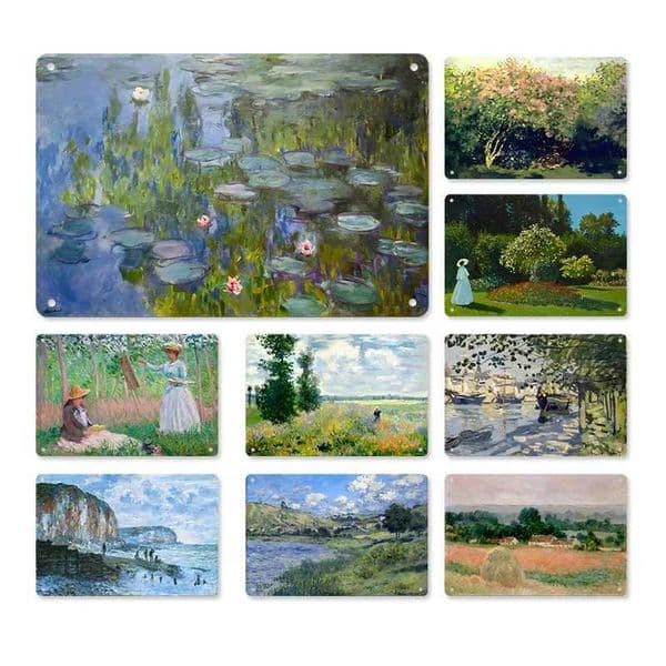 Famous Artist Claude Monet Romantic Artwork Tin Sign Famous Plate Landscape Metal Poster Iron Picture Bedroom Office Home DecorXJ250116