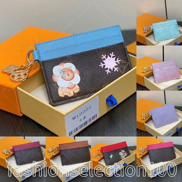 Ladies Fashion Casual Designer Luxury CHARMS Card Holder Wallet Purse Key Pouch Coin Purse TOP Mirror Quality M82739 M82132 M83562 M83585 M83586 M83584