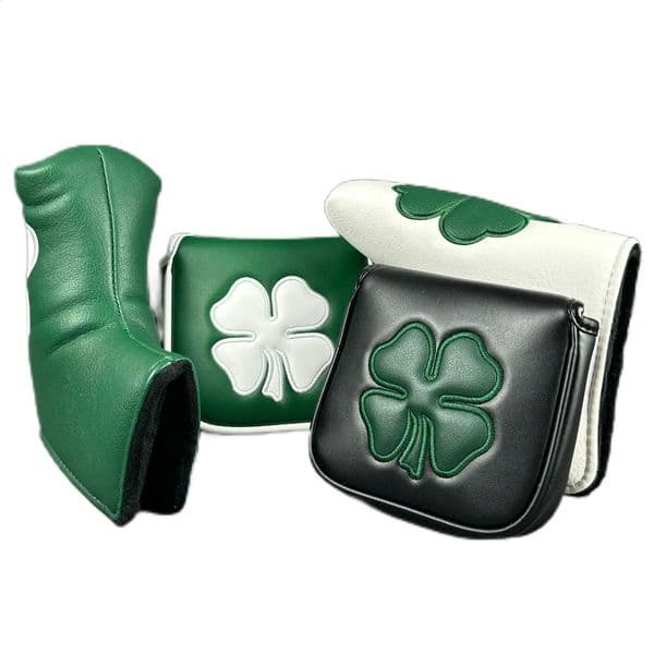 2026 outdoor New Clover Cover Putter Headcover Leather Golf Club Head Covers Mallet For Heel Shaft 250108 Free Shipping