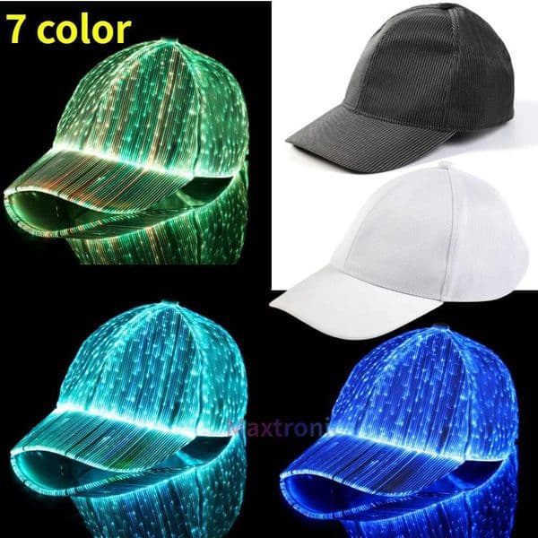 LED Hat Duck Tongue Cap 7 Colors Luminous Fiber Lighting Baseball Hat Fashion Trend Leisure For Street Dance Festival Party Gift T250122