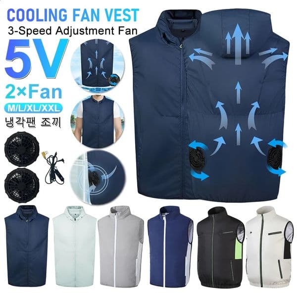 Cool Vest Wearable Cooling Fan Vest Air-conditioned Clothes 3-Speed Adjustment Fan for High Temperature Work Hiking Fishing Vest 250206