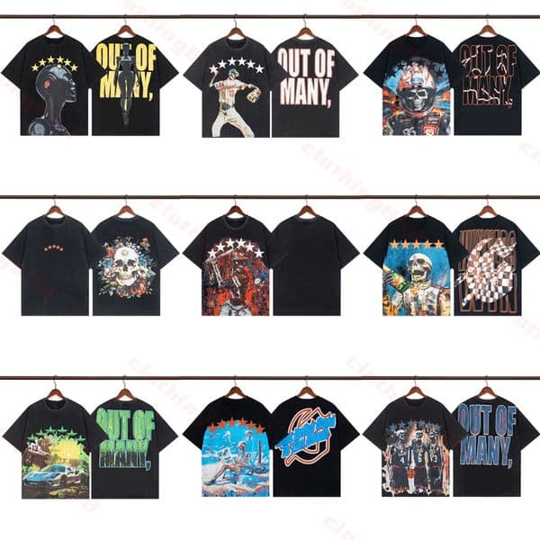mens designer t shirt graphic tee doodle designer clothes summer high quality vintage wash black graffiti short sleeve men's cotton letter loose T-shirt size S-XL