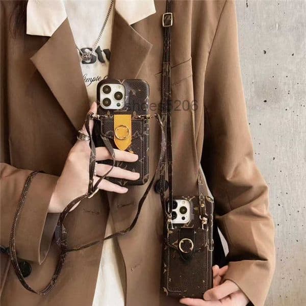 designer Cross body Wallet iPhone CaseS For 16 Pro Max 16Plus 15 14promax 14 13 promax 12 Plus Phone Case Card Slot Holder Bag Strap
