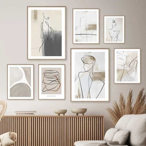 2026 Surresm Abstract Lines Curve Woman Art Canvas Painting Boho Geometry Posters And Prints Wall Pictures Living Room Decor C251028 Free Shipping