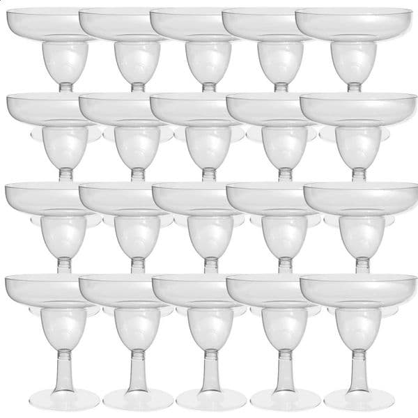 20Pcs 5oz Clear Plastic Wine Glass Recyclable Shatterproof Goblet Disposable Reusable Cups for Champagne Dessert 250206BJ