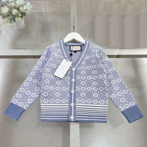 Childrens clothing outerwear sweater 2025 boys knitted cardigan fashion baby girls top designer kids knitted sweaters long sleeved CSD2502075-10