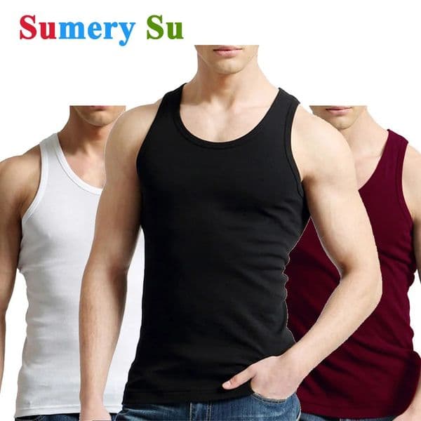 Tank Tops Men 100 Cotton Solid Vest Male Breathable Sleeveless Slim Casual Gym Running Comfortable Undershirt Mens Gift 250207