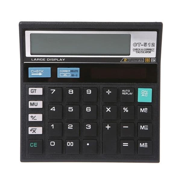 12 Digit Desk Calculator Big Buttons Financial Business Accounting Tool Ecofriendly Solar Battery Dual Power Source 250206BJ