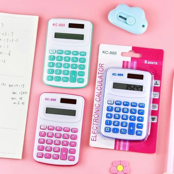 Mini Calculator Childrens Portable Calculator Candy Color n Cute 8 Digits LED Calculatrice Student Calculator 250206