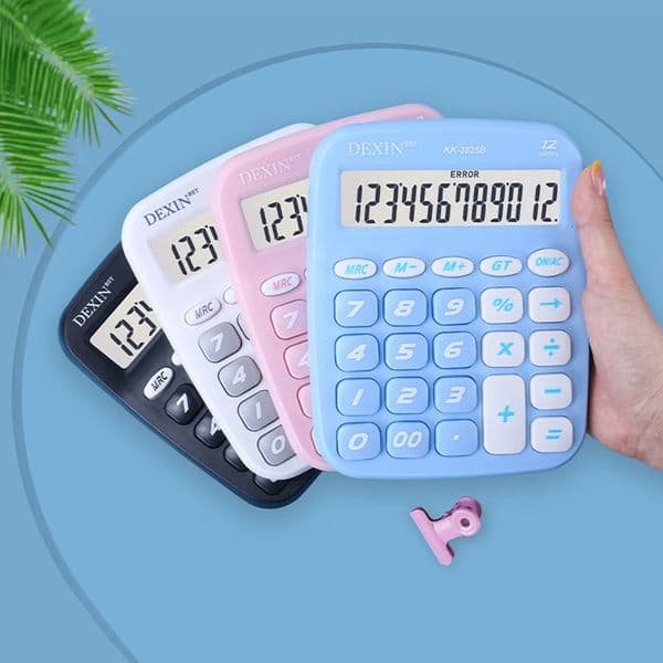 Cute Calculator 12 Digit Large LCD Display Big Button Candy Colored Desktop Calculator Suitable for Office School Home for Kids 250206