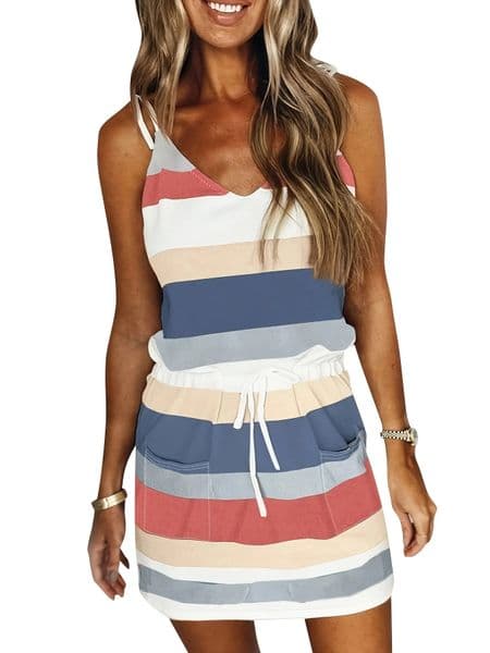 Sleeveless Dress for Women Clothing 2024 Summer Vacation Pullover Beach Sundress Female Korean Fashion Slim Sexy Short Dresse M 250121BANJIA