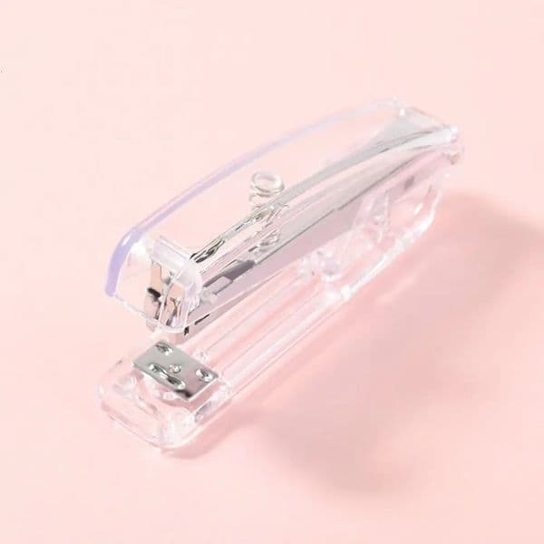 Manual Transparent Stapler Transparent Bookbinding Tool Paper Stapler INS Rose Gold Book Binding Machines School Office Supplies 250206