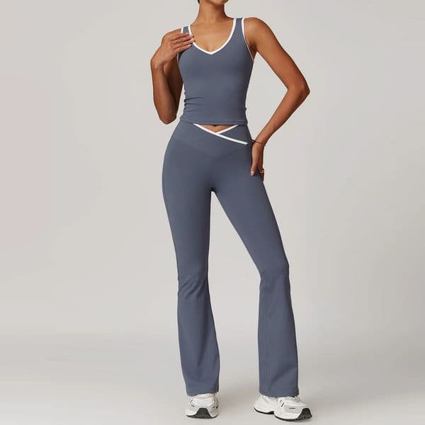 Yoga Set 2 Pieces Workout Outfits Fitness Sportswear Gym Tracksuit High Waist Leggings Sports Bra Athletic Wear Women Clothes 250208